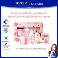 BIOAQUA Peach Body Care Series Set With Body Scrub/Body Lotion/Eye Mask Menghidrasi dan Melembapkan
