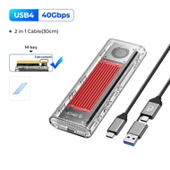 ORICO 40Gbps M.2 USB4เคส SSD กับพัดลมทำความเย็น M2เคสปิด NVMe เข้ากันได้กับ Thunderbolt 3 4 USB3.2สำ