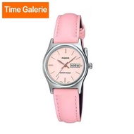 CASIO General Quartz Silver-Tone Stainless Steel Case Pink Leather Strap Women's Watch LTP-V006L-4B