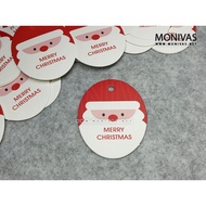 Oval Santa Claus Gift Tags Christmas Present Labels DIY Cards (10pcs)