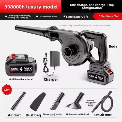 2 In1 Electric Air Blower 688Vf Battery 1400W Power Cordless Vacuum Cleaner Blowing Suction Dust Col
