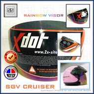SGV CRUISER VISOR / XDOT G118 Visor Rainbow / Clear / Smoke