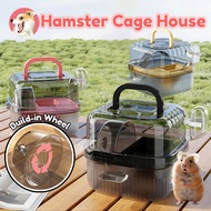 Hamster Cage Large Capacity Hamster Travel Cage with Water Bottle and Breathable Hamster Habitat Ham