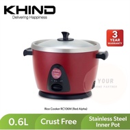 Khind Anshin Rice Cooker 0.6L RC106M Stainless Steel Inner Pot
