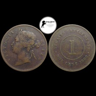 Koin kuno Victoria STRAITS SETTLEMENTS 1 Cent 1900 Tp640
