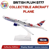 16cm British Airways Plum Boeing B777 Diecast Aircraft Model Alloy Airplane Collectible Educational 