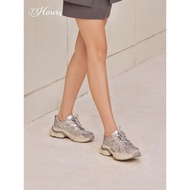 Celebrity Style 73hours Women's Shoes Silver Galaxy Spring Autumn New Style Sports Dirty Shoes Thick