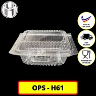 H61 BENXON OPS-H61 / DISPOSABLE CLEAR PLASTIC TRAY WITHOUT LOCK / BEKAS KUIH - 100PCS+- opsh61