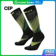 Cep Mens Core Run Merino Compression Socks Tall 3.0 Black / Lime (Wp80Lv)