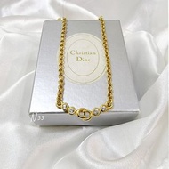 ❌SOLD OUT❌ 復古 Christian Dior 萊茵石 圓鑽 CD 項鍊 頸鍊 Vintage