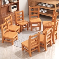 Small Chair with Backrest Wooden Stool Stool Living Room Low Stool Children's Solid Wood Household S