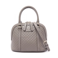 【二手】Gucci GUCCI 手提包 Microguccissima 2WAY 449654 灰色皮革 Micro GG 兩用單肩包 女士二手 A