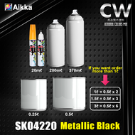 [ AIKKA Black Metallic SK04220 ] 2K Car Paint Kaler Solid Bancuh Touch Up Pen DIY Cat Spray Motor