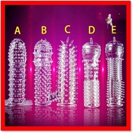 Condom Crystal Spike Condom Reusable Condom Tahan Lama Long Lasting Crystal Sleeve Kondom Berduri 安全