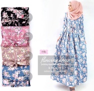 Pasar Grosir Panongan - Gamis Wanita Dewasa Katun Jepang Motif Bunga