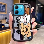 Casing For Infinix Smart 7 Case Cesing Happy puppy pattern Silicone wavy edge mirror Casing Casing S