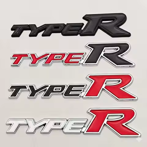 3D Metal Type-R Car Rear Trunk Emblem Badge Sticker For Honda TYPE R Car Styling Accessories