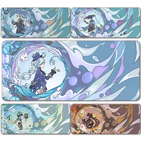 Anime Game Furina Neuvillette Xiao Wanderer Raiden XXL New Large Genshin Impact Mouse Pad Non-slip H