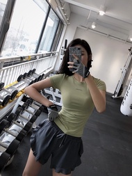 Yoga Blouses, Short Sleeves, Gym Tops, High Loose Sports Jacket Spandex Women's Short Sleeve Thin Ru