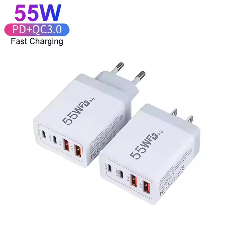65W/55W Fast Charger type-C Quick Charge 3.0 USB charger cable adapter for Xiaomi Samsung iPhone Mul