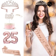 [SNNY] 5Pcs/Set 10th 15th 25th 30th 40th 50th 60th Birthday Decoration Sweet Rhinestones Balloon wit