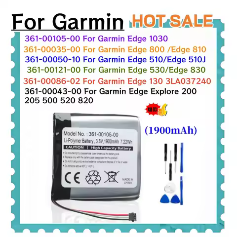 Battery For Garmin Edge 130 3LA037240,1030,Edge 510 510J,800 810,Explore 520 820 520 500 200 Plus 36