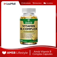 Amsb Vitamin B-Complex Capsules (B1, B2, B3, B5, B6, B7, B9, B12, Folic Acid & Biotin) Reduce Stress