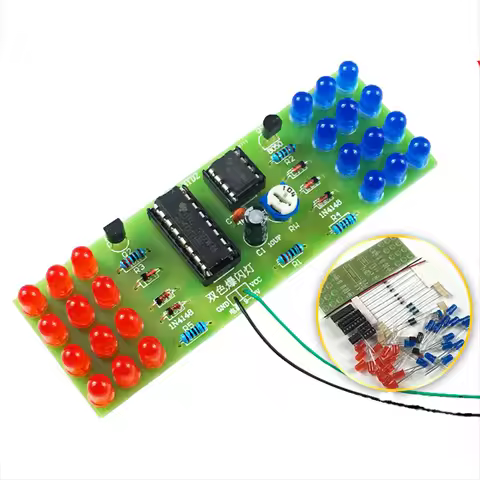 NE555 CD4017 IC LED Electronic Lights Kits Red Blue Dual-Color DIY Kit Strobe Electronic Suit Flashi
