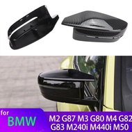 For BMW M240i M440i i4 M50 M2 G87 M3 G80 M4 G82 G83 Replacement Carbon Fiber Look Black Rear View Si