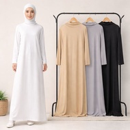 INNER JUBAH TURTLE NECK ABAYA/HIGH NECK LONG INNER/KAFTAN/MUSLIMAH LONG SLEEVE INNER DRESS SUPER SOF