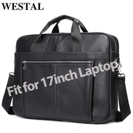 WESTAL 17 inch men's laptop bag, office bag, leather handbag, a4 file bag, men's business foreskin leather, men's handbag, 5013