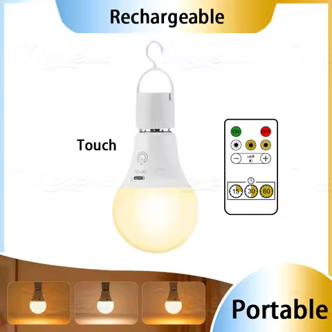 5V USB led Bulb e27 Rechargeable Light Bulb Smart Battery Bulb Touch Control Dimmable Temperature LE