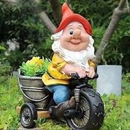 New Product Cycling Bicycle Dwarf Flower Dwarf Courtyard Statue Garden Dwarf Decoration Sculpture Or