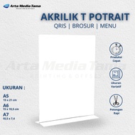 Acrylic Brochure Holder T Portrait | ACRYLIC STAND | QRIS STAND | DISPLAY STAND | DISPLAY STAND