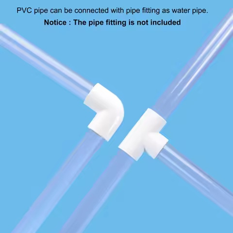 1Pcs 32/40/50mm O.D High Transparent Blue PVC Rigid Tube Fish Tank Aquarium Hard Tube Water Pipe 0.2