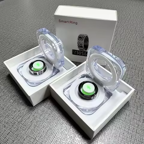 SR08 Smart Ring For Men Women LED Display Screen Heart Rate Blood Oxygen Monitoring Multi Sports Mod