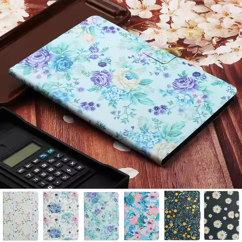 For iPad Pro 11 Case 2018 Flower Painted Wallet Stand Tablet Cover For Funda iPad Pro 11 2020 Case F