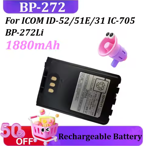 New BP-272 1880mAh Battery for ICOM ID-52/51E/31 IC-705 BP-272Li Walkie Talkie Battery Belt Clip Opt