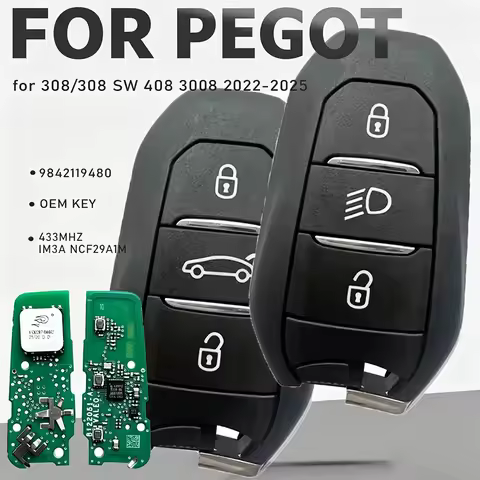 KEYECU Original 9842119480 New Lion Head Smart Key Fob IM3A NCF29A1M 433MHz for Peugeot 308/308 SW 4