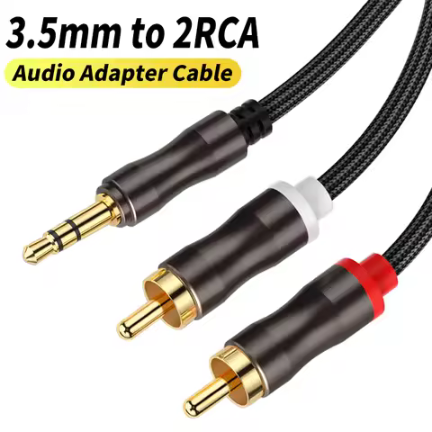 RCA Cable Jack 3.5mm to 2 RCA Aux Cable Male Splitter Audio Wire for Edifer Home Theater TV PC Ampli