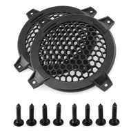 DGZZI 4Inch Grill Cover 2PCS 4inch Black Round ABS Plastic Mesh Grilles Car Audio Speaker Covers Woo