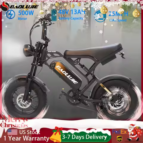 BAOLUJIE F2 Electric Bike for Adults Peak 2000W 48V13AH Battery Electric Bicycle Hydraulic Brake 16"
