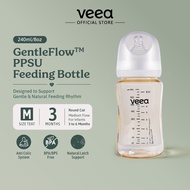 Veea GentleFlow 240ml/8oz Feeding Bottle PPSU (M Size Teats for 3 to 6 Months)