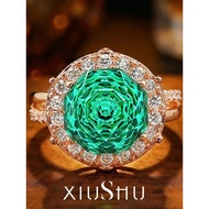 4ct < Gilt Star Ring > Millennium Rose Cut Palaiba Blue Green Ring Index Finger Ring High Support Di