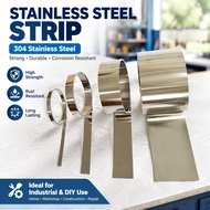 304 Stainless Steel Strip / Foil Sheet 1M - 0.05-2mm Thick, Width 10/15/20mm, Rust Proof, Support La