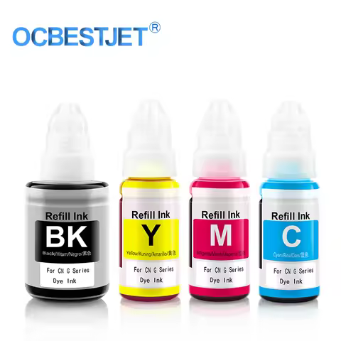 Refill Dye Ink for Canon GI490 GI790 GI890 Compatible with Pixma G Series Printers G1000 G1100 G1400