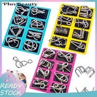 <Pluscloth> 20/25/30/32/40pcs Metal Puzzle Rings Set 3d Brain Teaser Wire Logic Game for Kids Adults