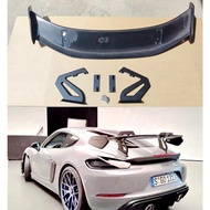 Carbon Fiber Rear Spoiler Tail Wings For Porsche Cayman 718 Boxster GT4 RS Style Car External Decora