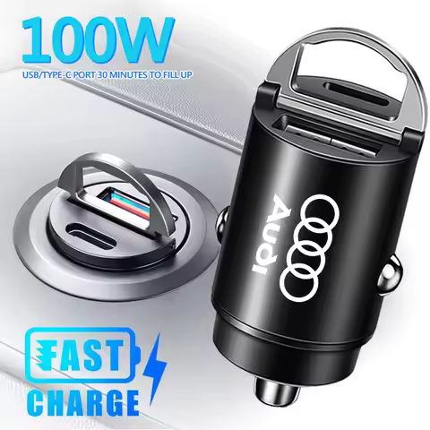 100W QC3.0 PD Mini Car Charger Fast Charging Car USB Type C Charger For Audi Sline Q2 Q3 Q4 Q5 Q6 Q7