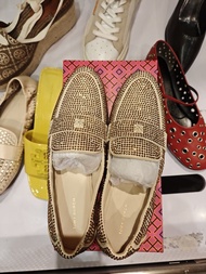 Tory Burch 金色閃石平底鞋 Size 10M 全新連盒